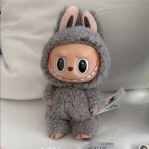 Labubu Pop Mart The Monsters Exciting Macaron Sesame Bean plush Keychain